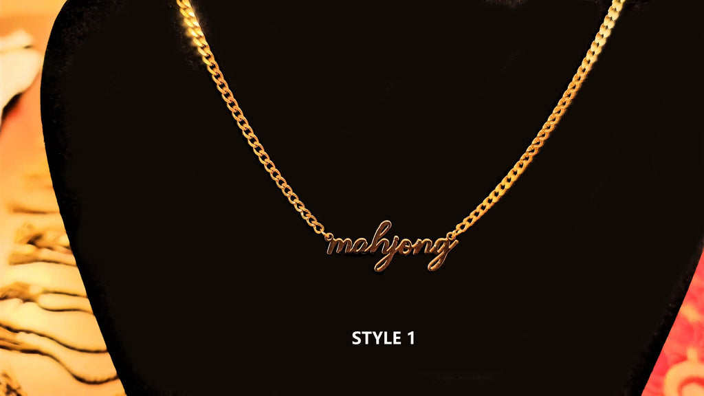 Mahjong Necklace | 18k Gold Plated | Elegant Mah Jongg Jewelry