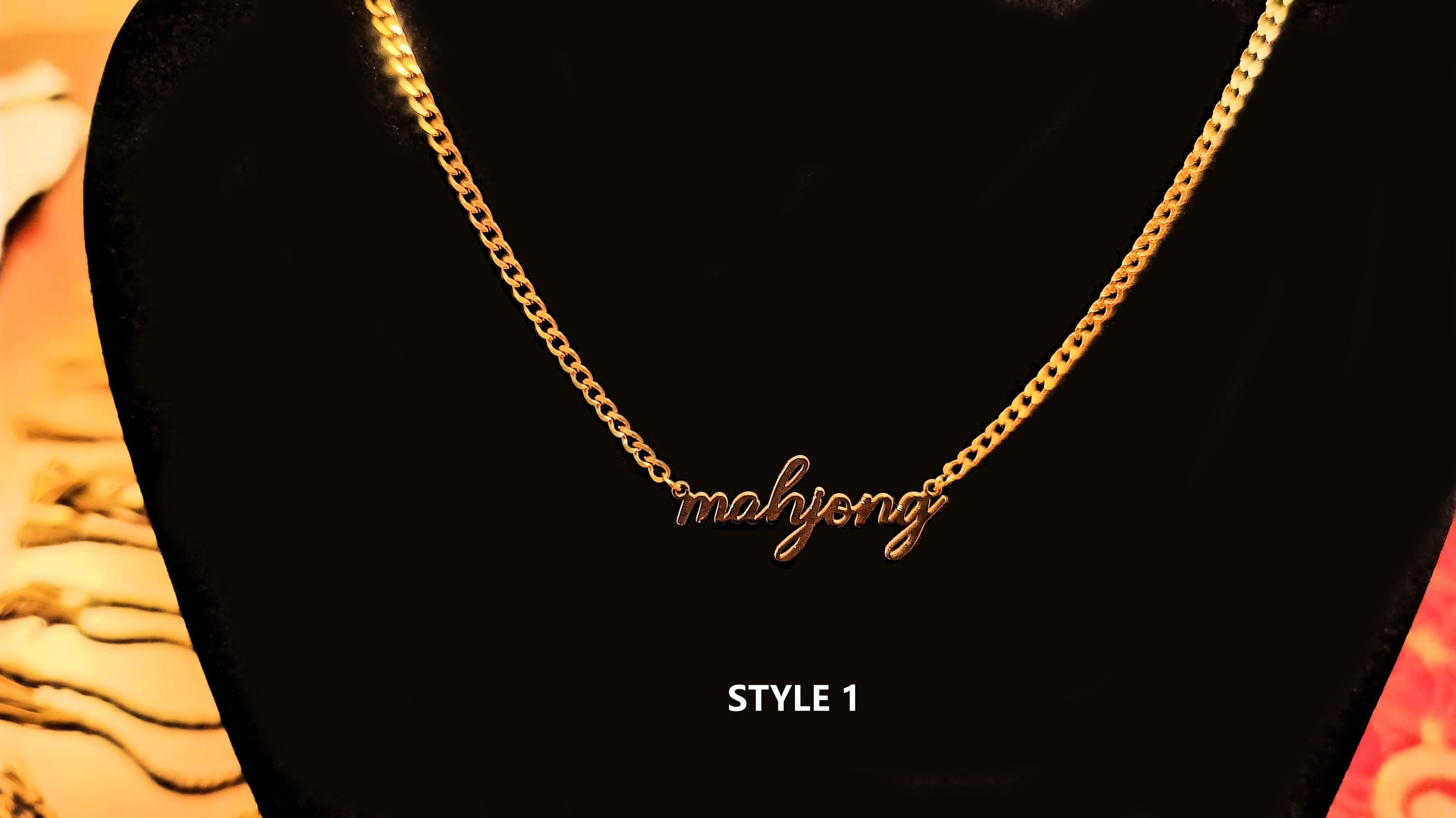 Mahjong Necklace | 18k Gold Plated | Elegant Mah Jongg Jewelry