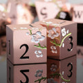 Metal Mahjong Dice | D6 Pair for Mah Jongg | Engraved Sakura Cherry Blossom Dice | Unique Color-Matched Sets