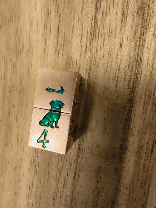 Metal Mahjong Dice | D6 Pair for Mah Jongg | Engraved Dog & Cat Dice | Mah Jongg Dice for Pet-Lovers